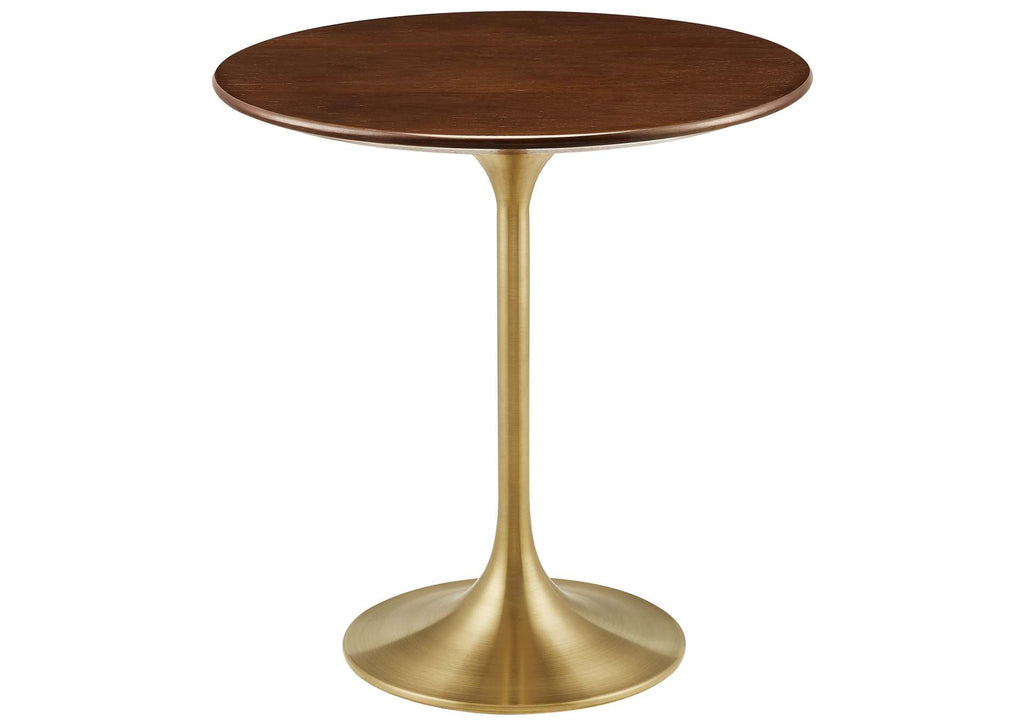 EEI-5684-GLD-WAL Lippa 20" Round Wood Side Table By Modway