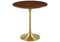 EEI-5684-GLD-WAL Lippa 20" Round Wood Side Table By Modway