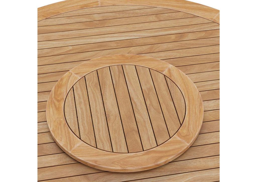 EEI-5745-NAT Wellspring 63" Outdoor Patio Teak Wood Dining Table By Modway