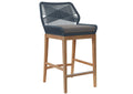 EEI-5746-BLU-GPH Wellspring Outdoor Patio Teak Wood Bar Stool By Modway