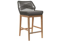EEI-5746-GRY-GPH Wellspring Outdoor Patio Teak Wood Bar Stool By Modway