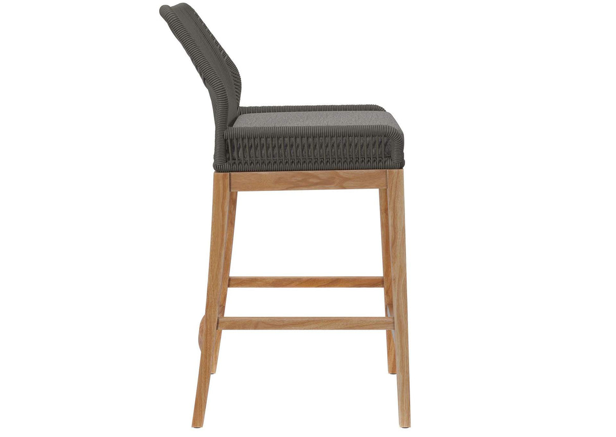 EEI-5746-GRY-GPH Wellspring Outdoor Patio Teak Wood Bar Stool By Modway