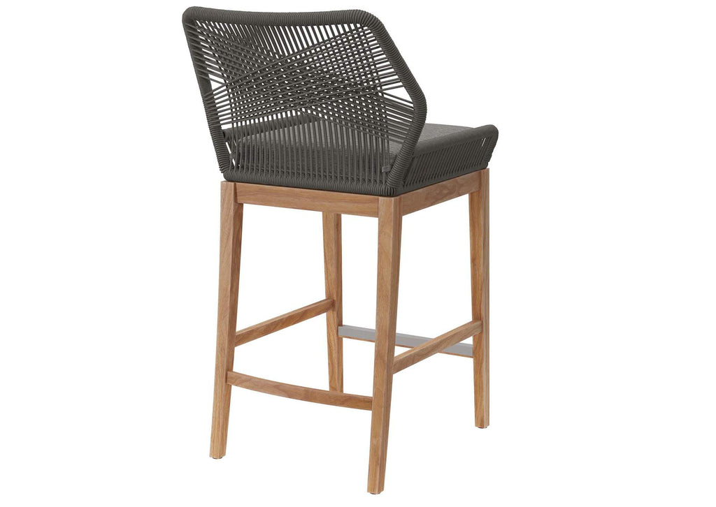 EEI-5746-GRY-GPH Wellspring Outdoor Patio Teak Wood Bar Stool By Modway