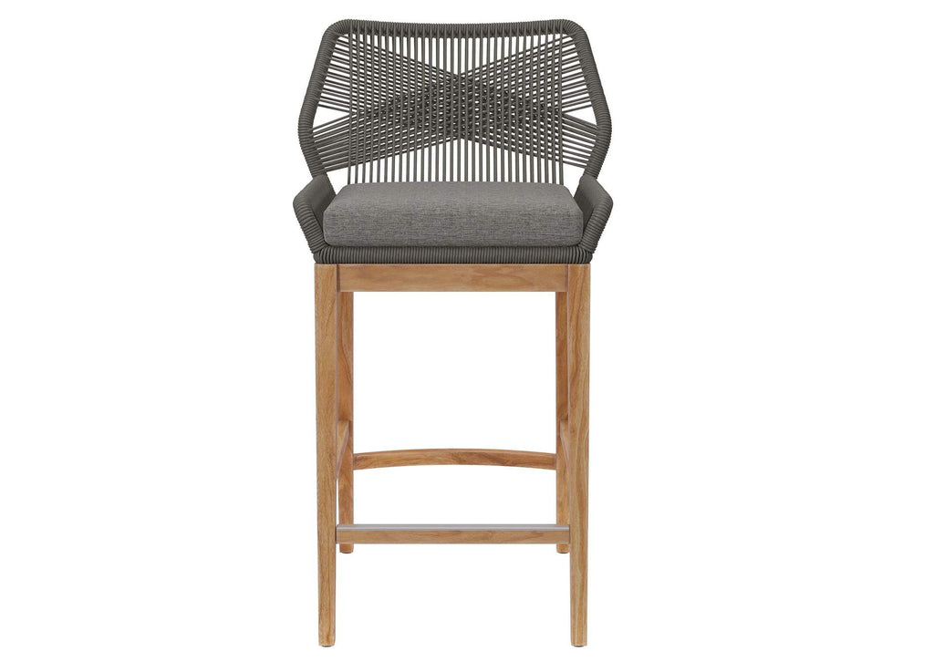 EEI-5746-GRY-GPH Wellspring Outdoor Patio Teak Wood Bar Stool By Modway