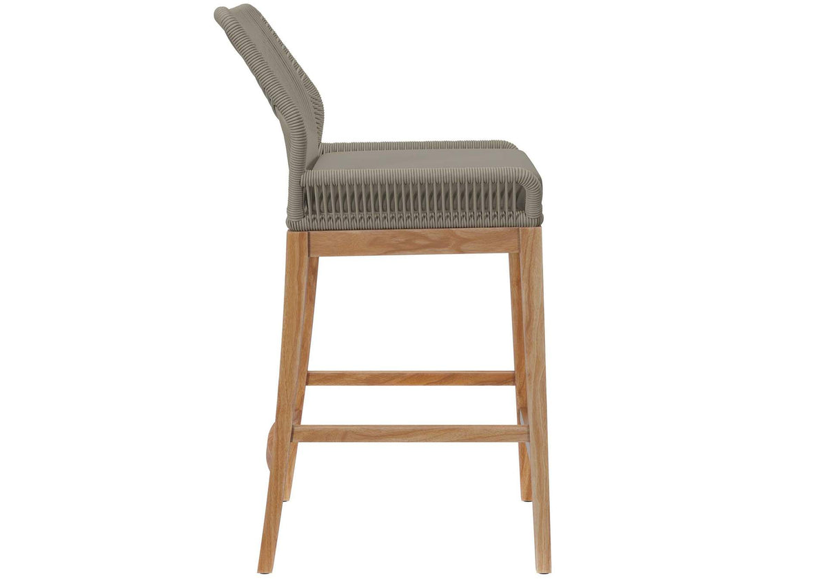 EEI-5746-LGR-GRG Wellspring Outdoor Patio Teak Wood Bar Stool By Modway
