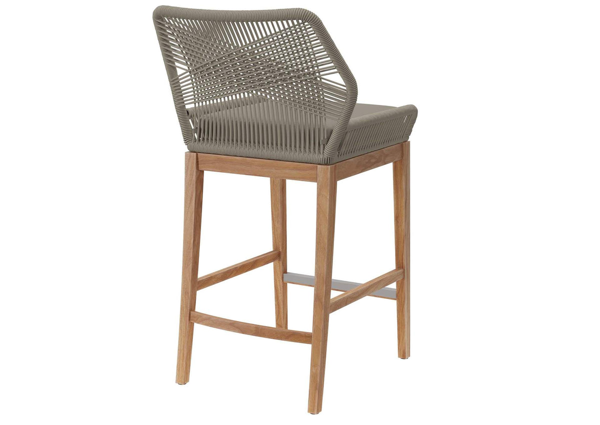 EEI-5746-LGR-GRG Wellspring Outdoor Patio Teak Wood Bar Stool By Modway