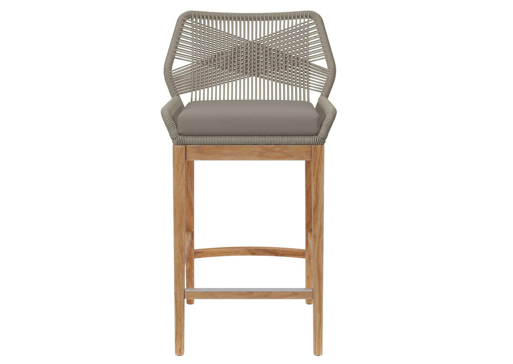 EEI-5746-LGR-GRG Wellspring Outdoor Patio Teak Wood Bar Stool By Modway