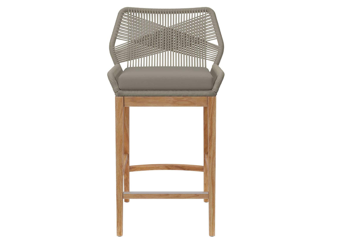 EEI-5746-LGR-GRG Wellspring Outdoor Patio Teak Wood Bar Stool By Modway