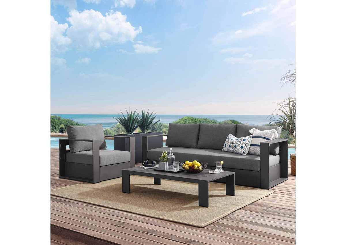 EEI-5748-GRY-CHA Tahoe 3-Piece Outdoor Patio Powder-Coated Aluminum Set By Modway