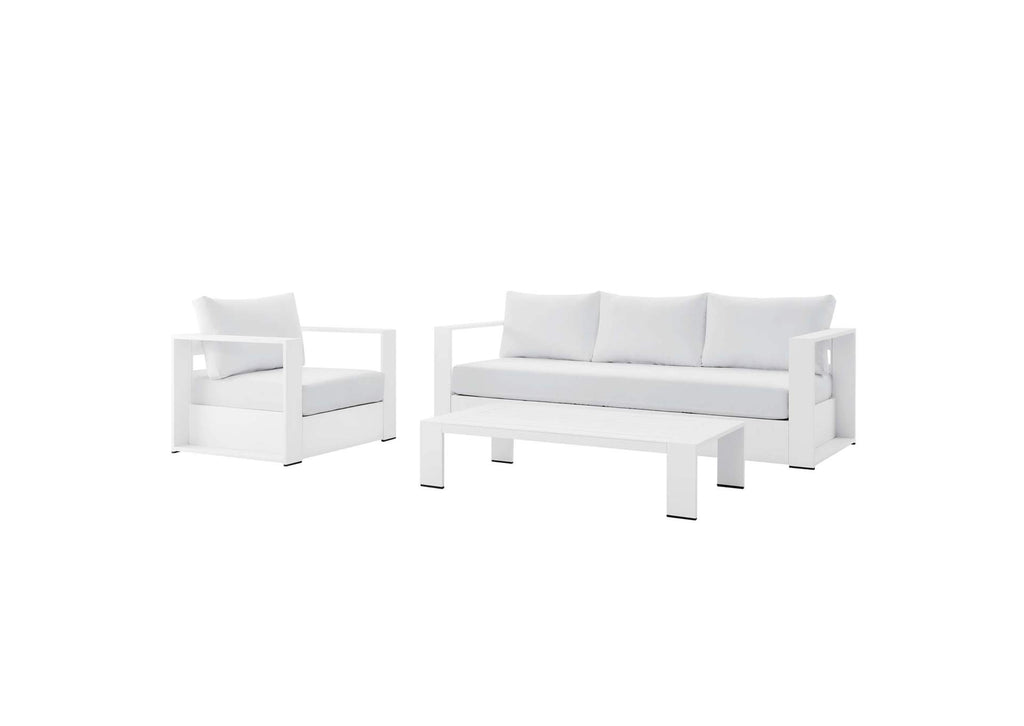 EEI-5748-WHI-WHI Tahoe 3-Piece Outdoor Patio Powder-Coated Aluminum Set By Modway