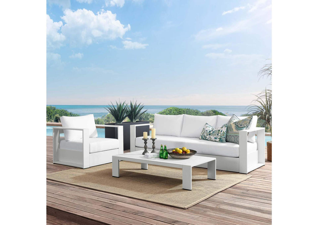 EEI-5748-WHI-WHI Tahoe 3-Piece Outdoor Patio Powder-Coated Aluminum Set By Modway