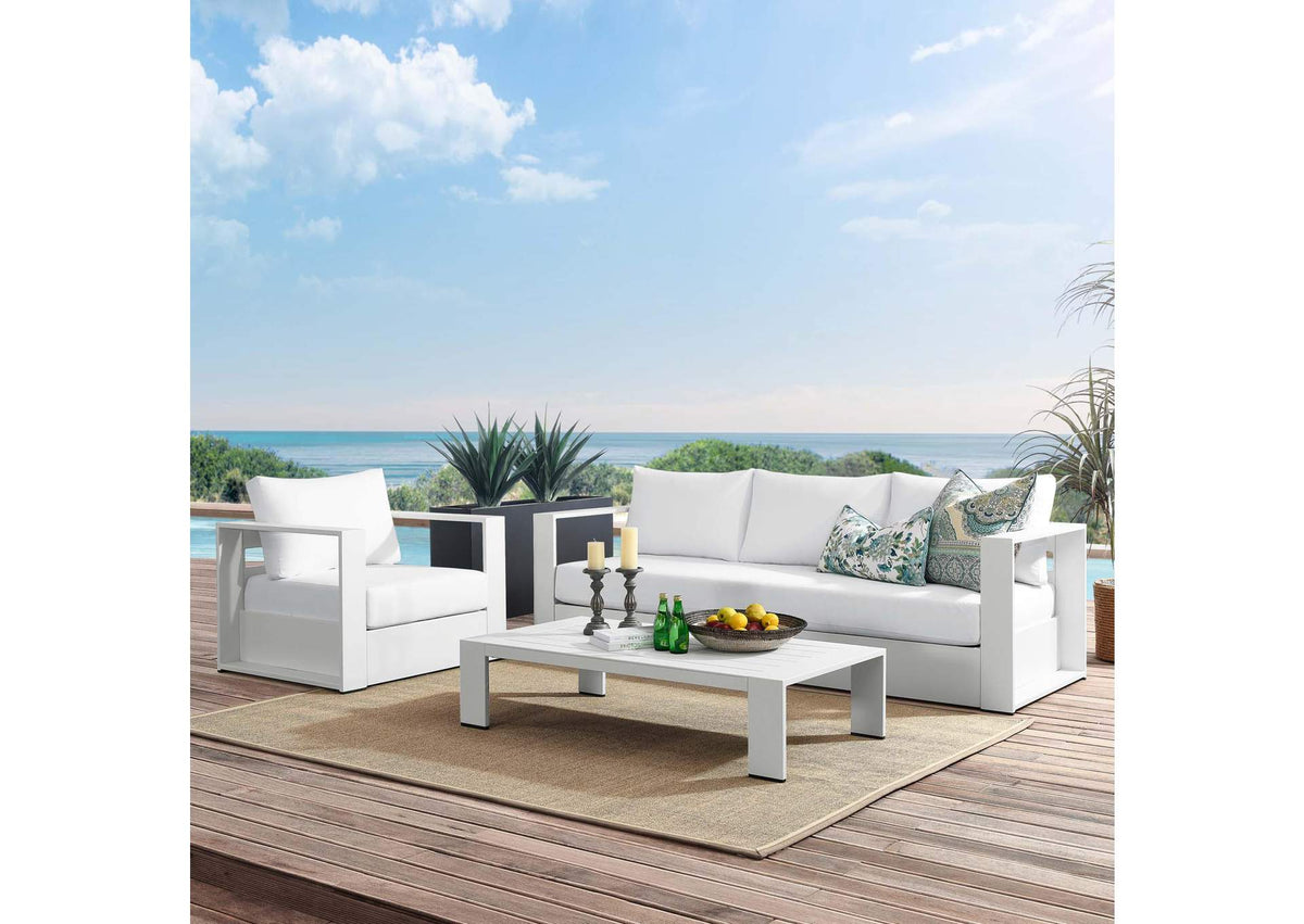 EEI-5748-WHI-WHI Tahoe 3-Piece Outdoor Patio Powder-Coated Aluminum Set By Modway