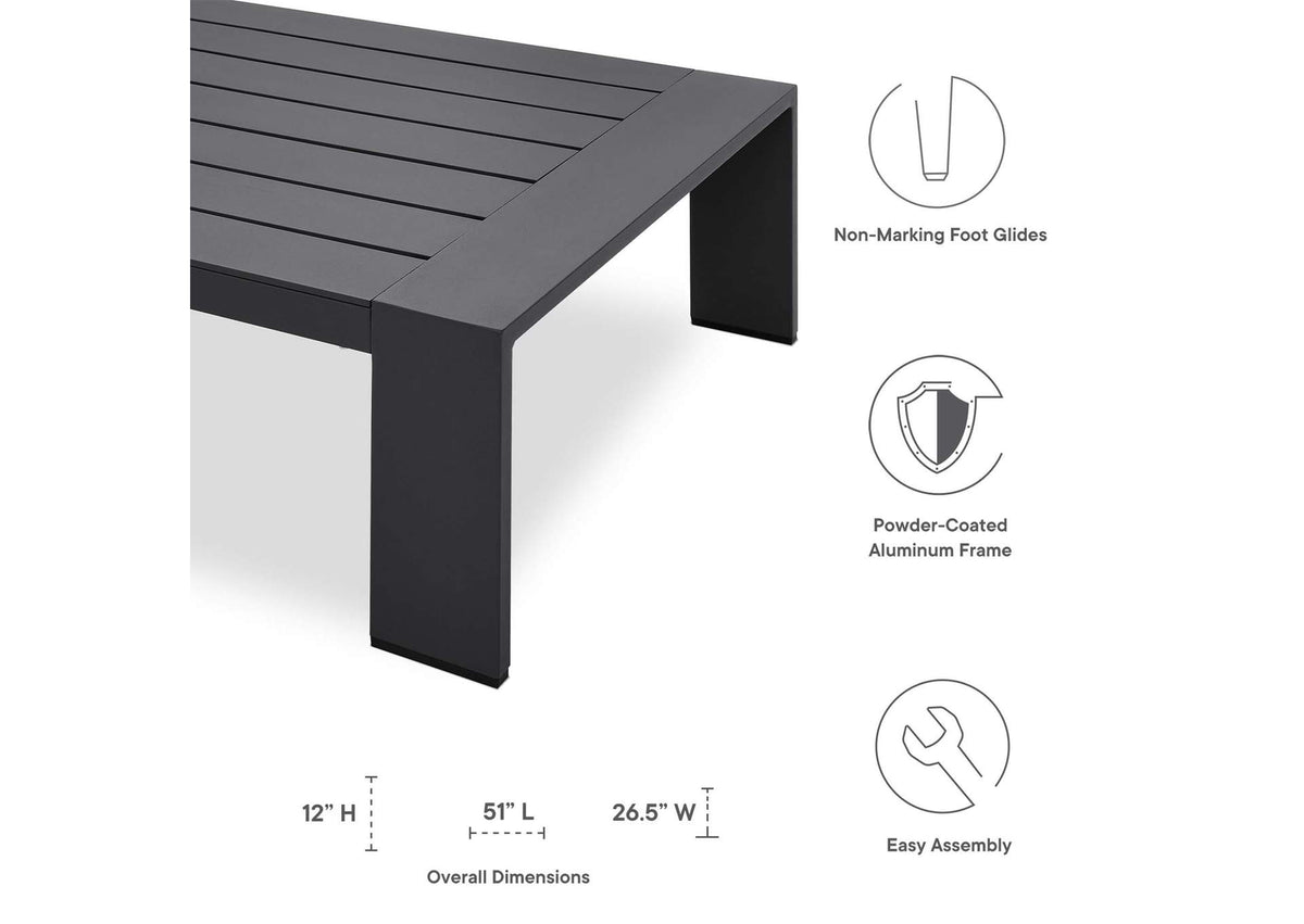 EEI-5749-GRY-CHA Tahoe 4-Piece Outdoor Patio Powder-Coated Aluminum Set By Modway