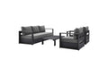 EEI-5749-GRY-CHA Tahoe 4-Piece Outdoor Patio Powder-Coated Aluminum Set By Modway