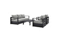 EEI-5749-GRY-GRY Tahoe 4-Piece Outdoor Patio Powder-Coated Aluminum Set By Modway