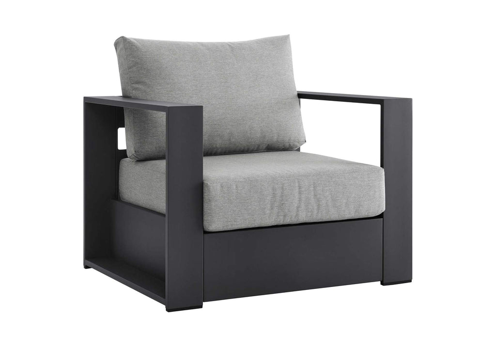 EEI-5749-GRY-GRY Tahoe 4-Piece Outdoor Patio Powder-Coated Aluminum Set By Modway