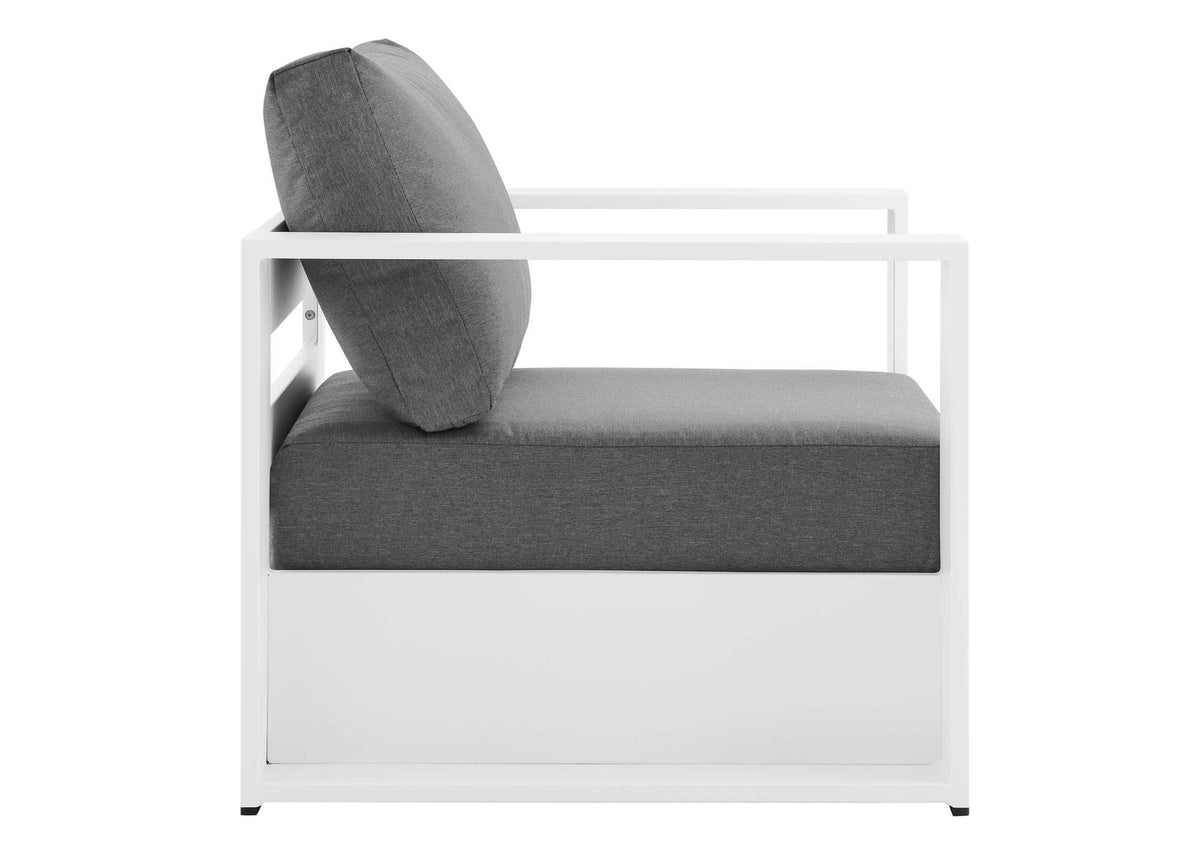 EEI-5749-WHI-CHA Tahoe 4-Piece Outdoor Patio Powder-Coated Aluminum Set By Modway