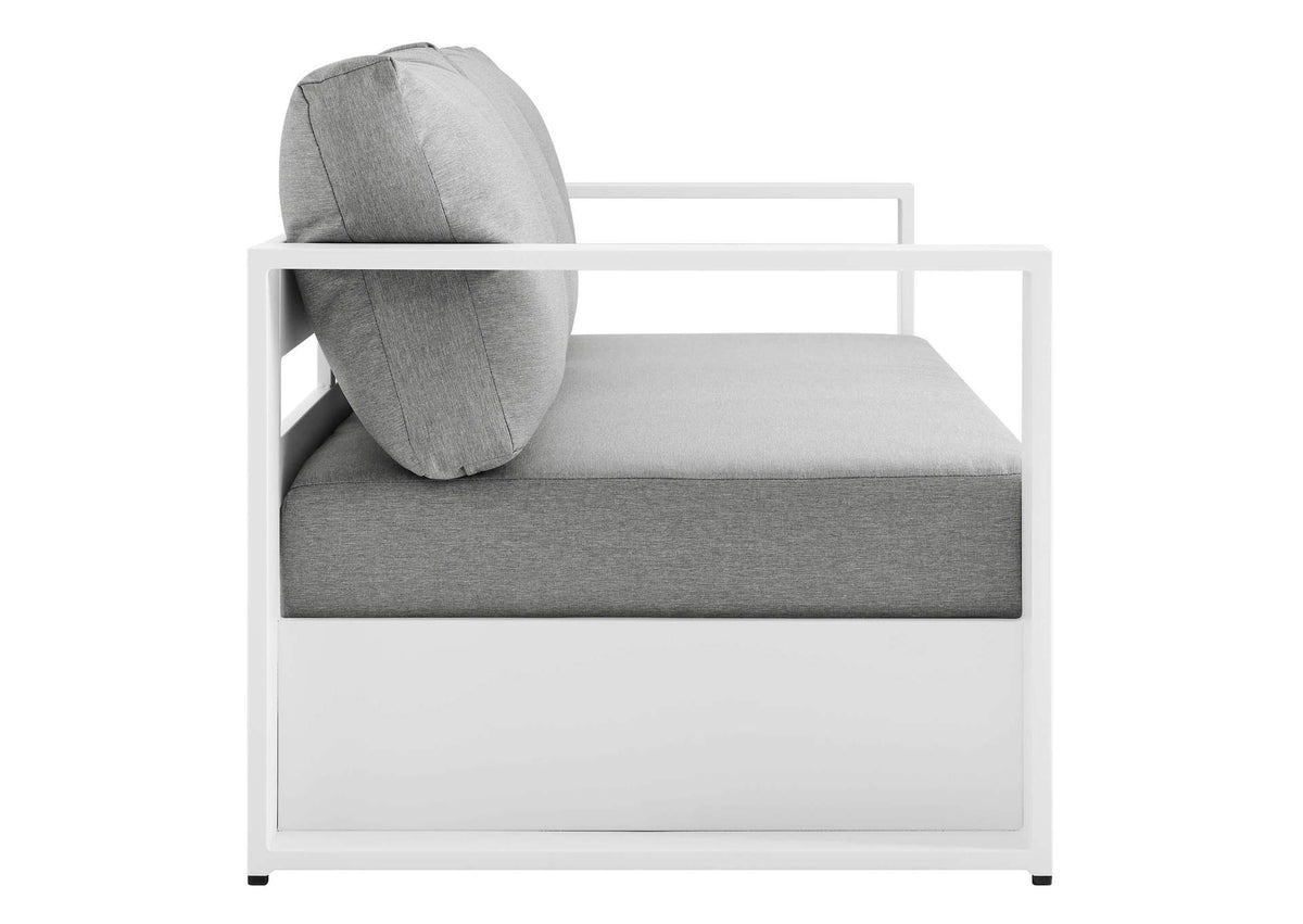 EEI-5749-WHI-GRY Tahoe 4-Piece Outdoor Patio Powder-Coated Aluminum Set By Modway