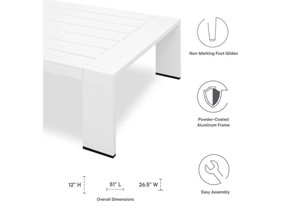 EEI-5749-WHI-WHI Tahoe 4-Piece Outdoor Patio Powder-Coated Aluminum Set By Modway