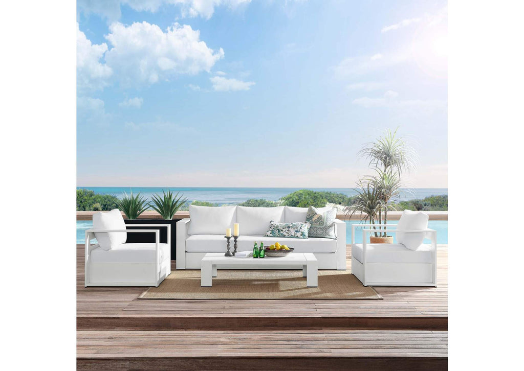 EEI-5749-WHI-WHI Tahoe 4-Piece Outdoor Patio Powder-Coated Aluminum Set By Modway