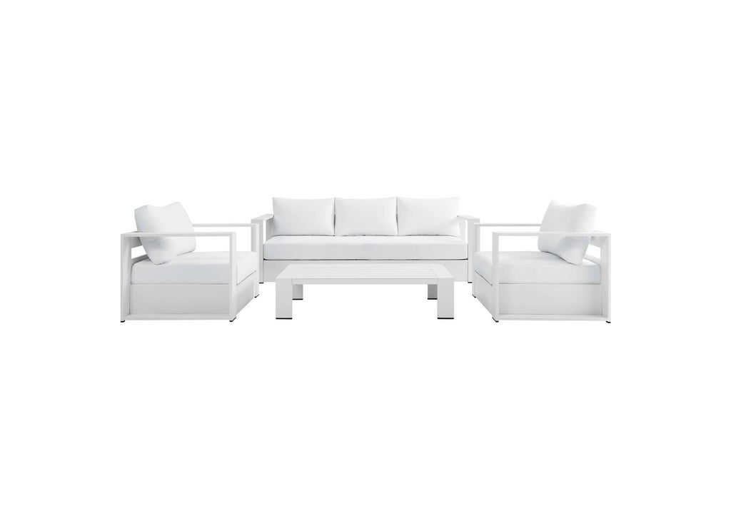 EEI-5749-WHI-WHI Tahoe 4-Piece Outdoor Patio Powder-Coated Aluminum Set By Modway