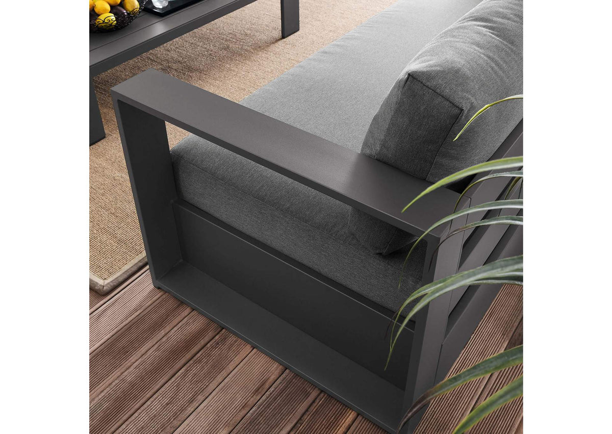EEI-5750-GRY-CHA Tahoe 2-Piece Outdoor Patio Powder-Coated Aluminum Set By Modway