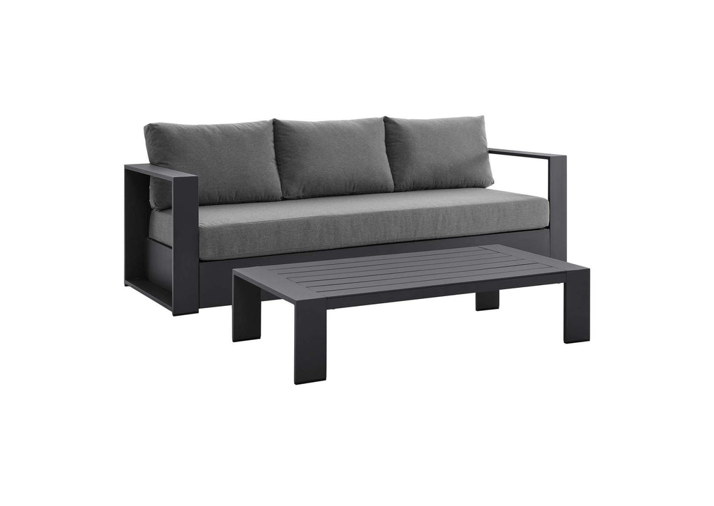 EEI-5750-GRY-CHA Tahoe 2-Piece Outdoor Patio Powder-Coated Aluminum Set By Modway