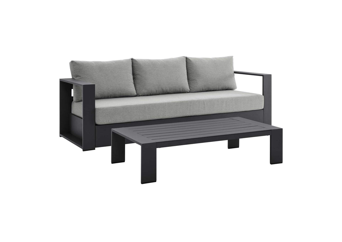 EEI-5750-GRY-GRY Tahoe 2-Piece Outdoor Patio Powder-Coated Aluminum Set By Modway