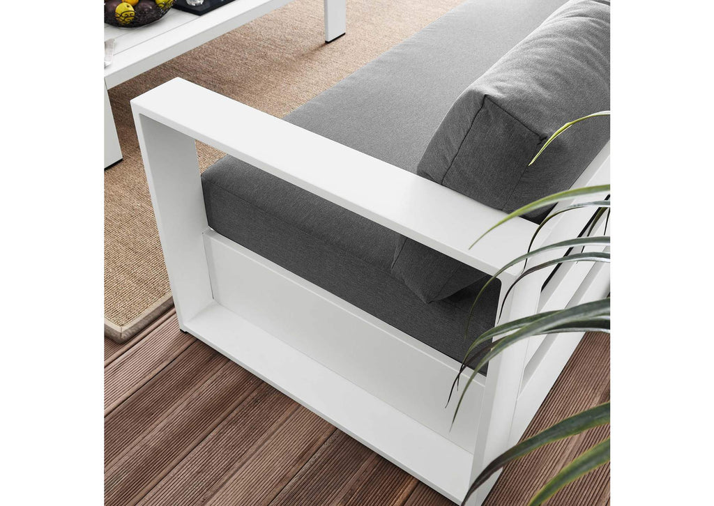 EEI-5750-WHI-CHA Tahoe 2-Piece Outdoor Patio Powder-Coated Aluminum Set By Modway