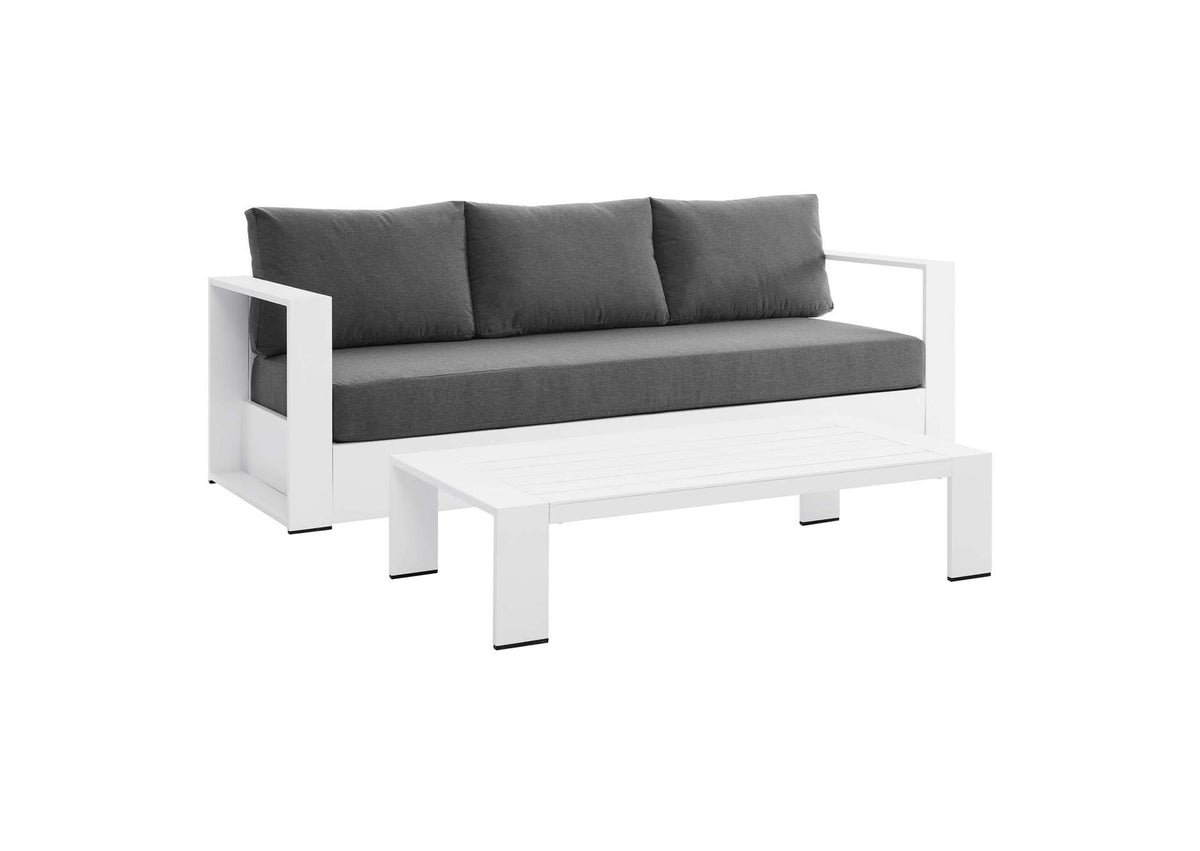 EEI-5750-WHI-CHA Tahoe 2-Piece Outdoor Patio Powder-Coated Aluminum Set By Modway