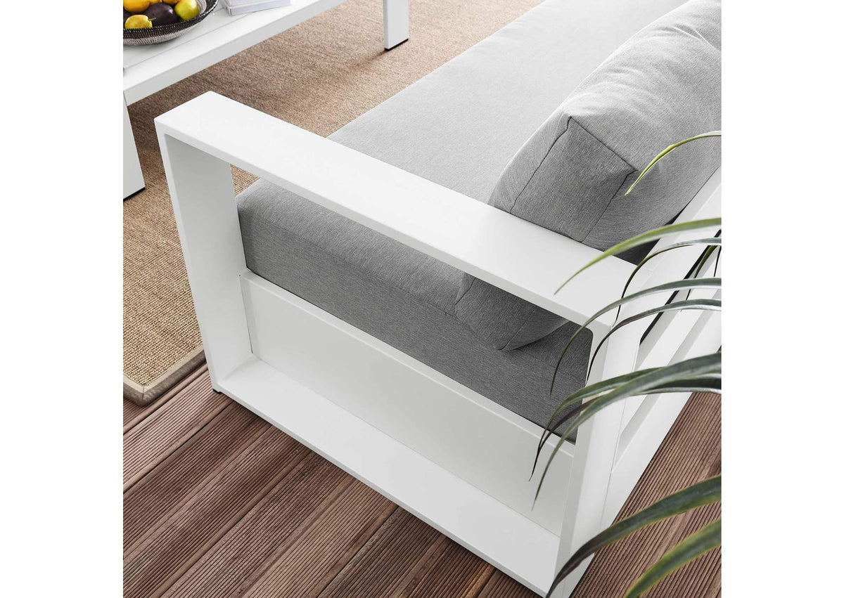 EEI-5750-WHI-GRY Tahoe 2-Piece Outdoor Patio Powder-Coated Aluminum Set By Modway