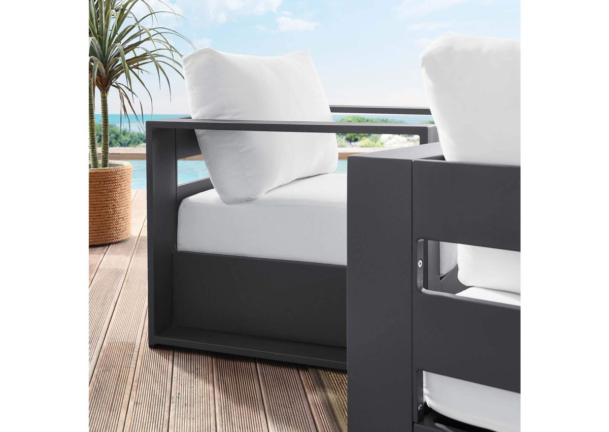 EEI-5751-GRY-WHI Tahoe 2-Piece Outdoor Patio Powder-Coated Aluminum Armchair Set By Modway