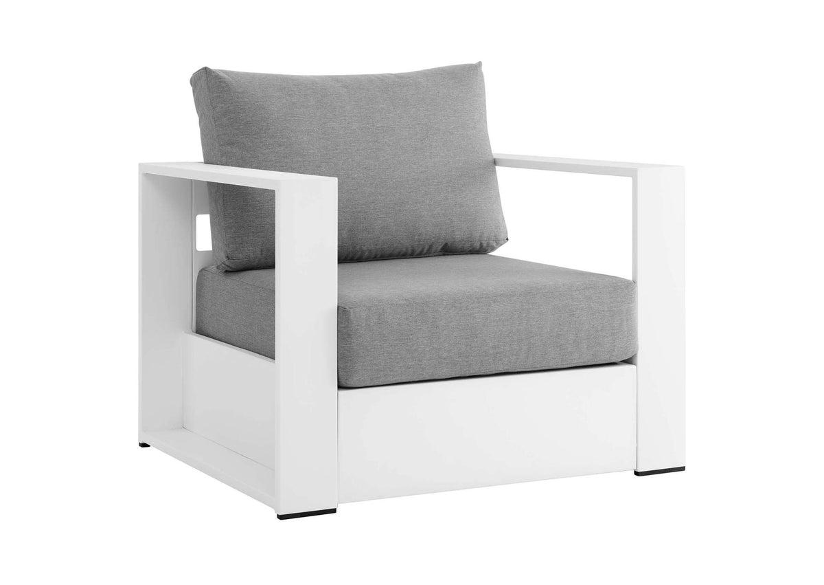 EEI-5751-WHI-GRY Tahoe 2-Piece Outdoor Patio Powder-Coated Aluminum Armchair Set By Modway