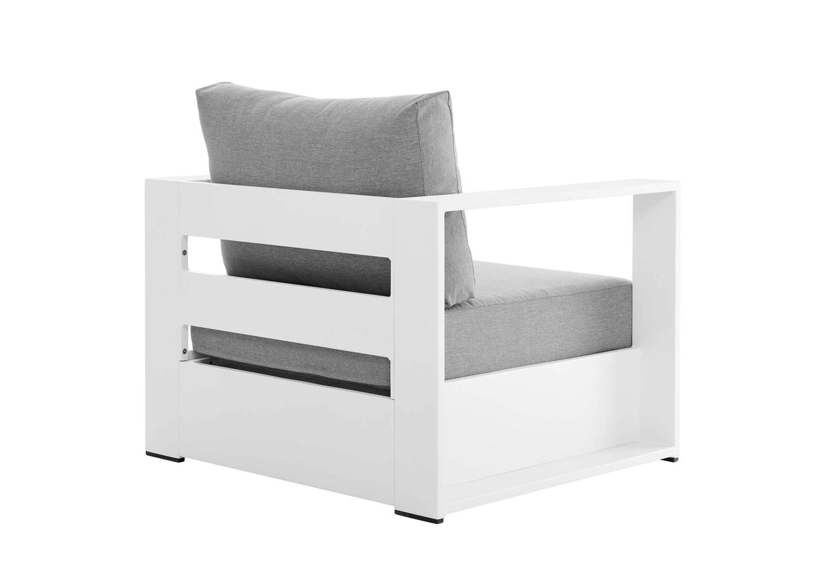 EEI-5751-WHI-GRY Tahoe 2-Piece Outdoor Patio Powder-Coated Aluminum Armchair Set By Modway