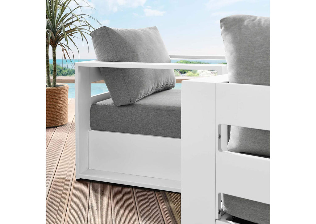 EEI-5751-WHI-GRY Tahoe 2-Piece Outdoor Patio Powder-Coated Aluminum Armchair Set By Modway