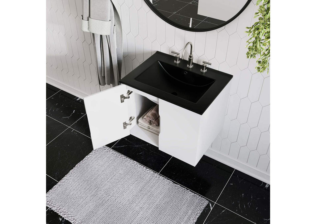 EEI-5782-WHI-BLK Vitality 24" Bathroom Vanity By Modway