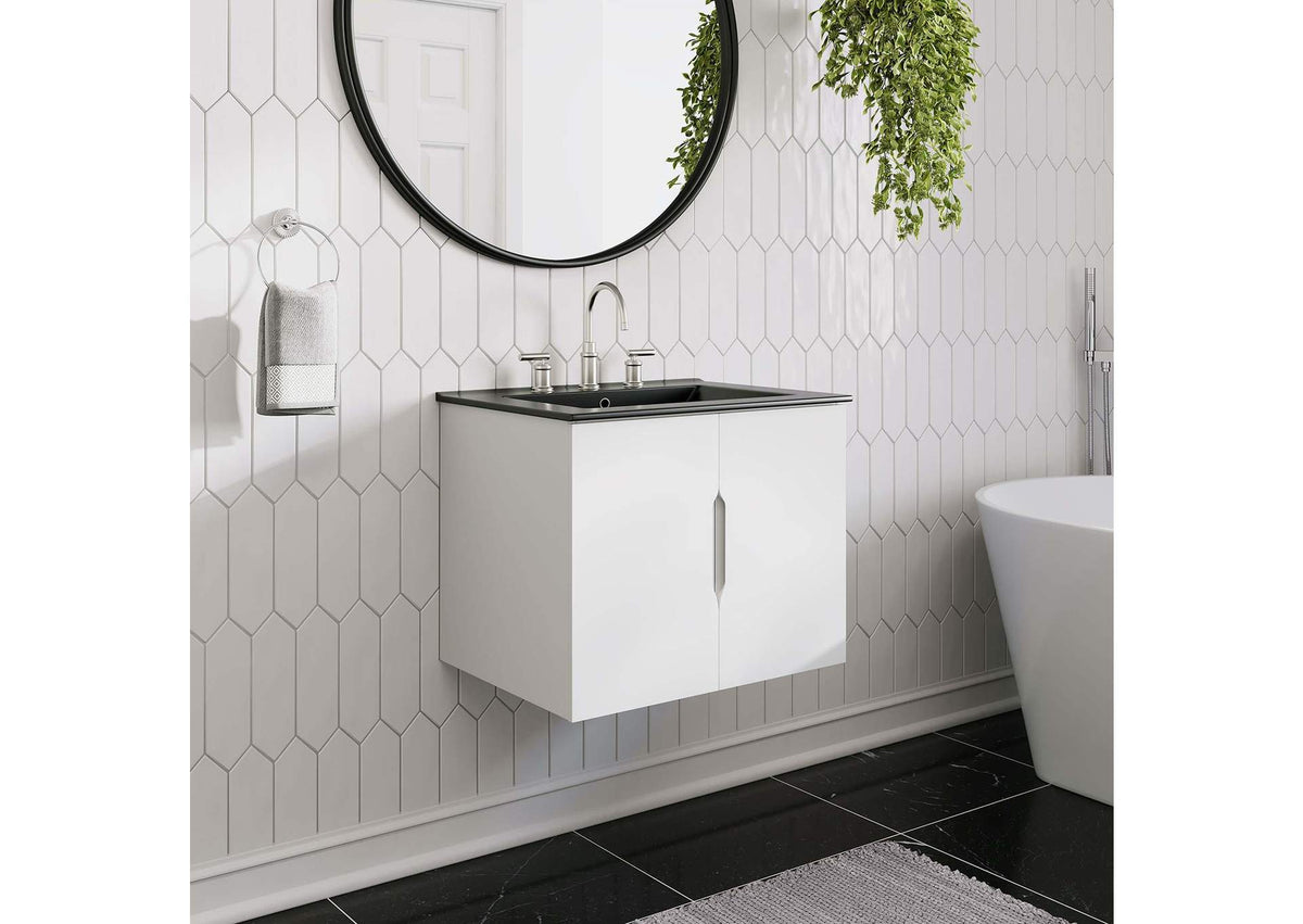 EEI-5782-WHI-BLK Vitality 24" Bathroom Vanity By Modway