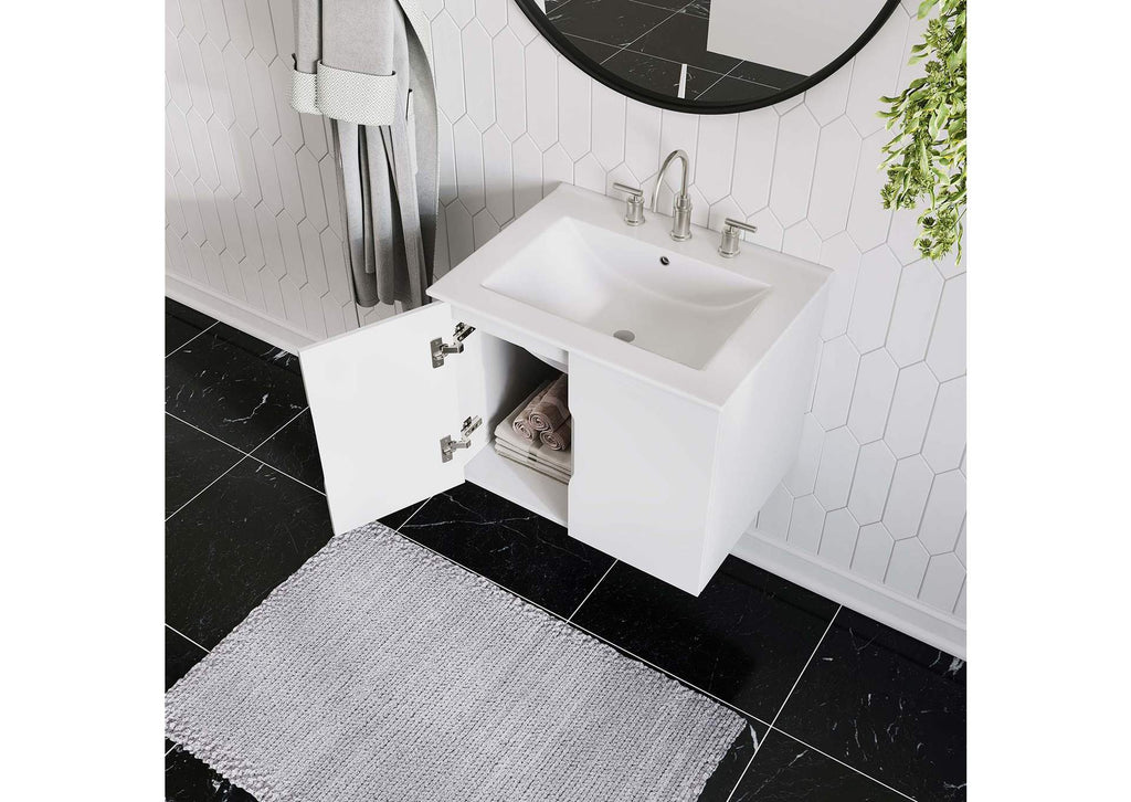 EEI-5782-WHI-WHI Vitality 24" Bathroom Vanity By Modway