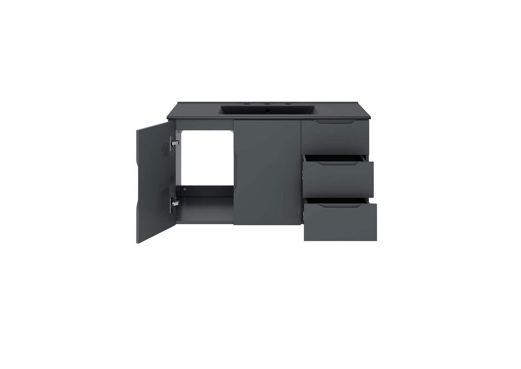 EEI-5783-GRY-BLK Vitality 36" Bathroom Vanity By Modway