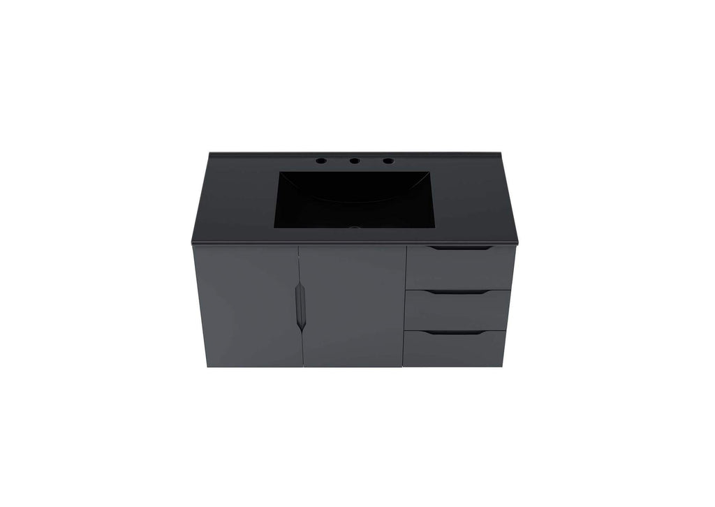 EEI-5783-GRY-BLK Vitality 36" Bathroom Vanity By Modway