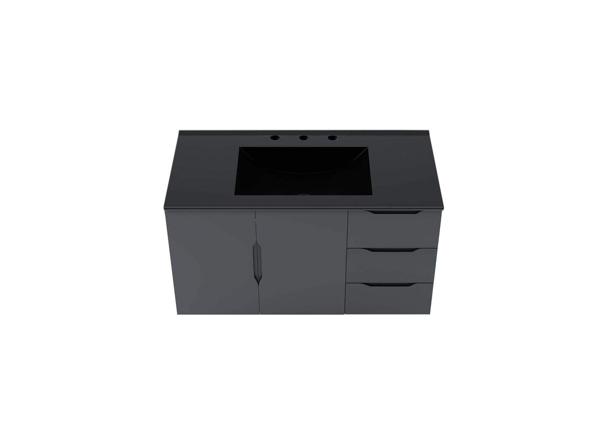 EEI-5783-GRY-BLK Vitality 36" Bathroom Vanity By Modway