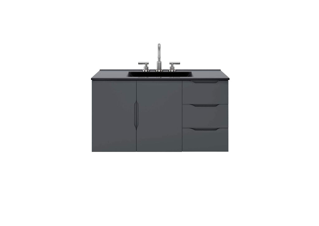 EEI-5783-GRY-BLK Vitality 36" Bathroom Vanity By Modway