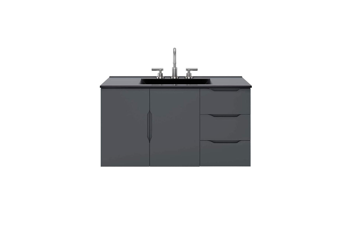 EEI-5783-GRY-BLK Vitality 36" Bathroom Vanity By Modway