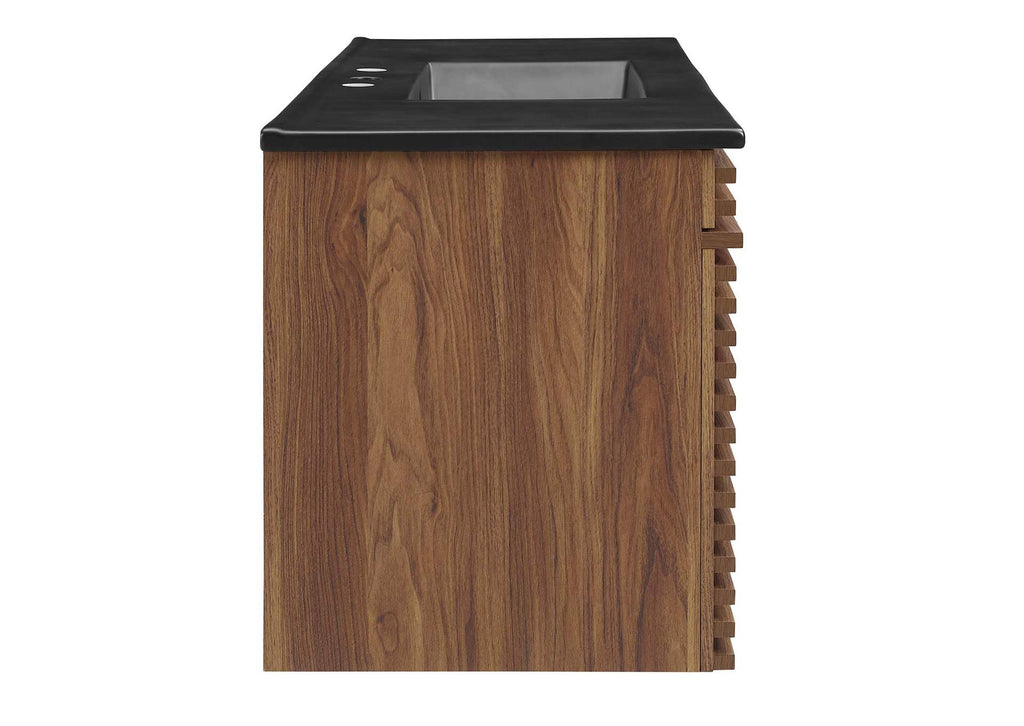 EEI-5801-WAL-BLK Render 48" Wall-Mount Bathroom Vanity By Modway