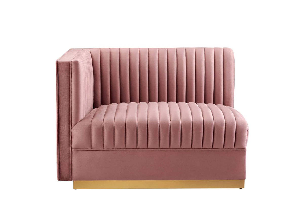 EEI-5824-DUS Sanguine Channel Tufted Performance Velvet Modular Sectional Sofa Loveseat By Modway