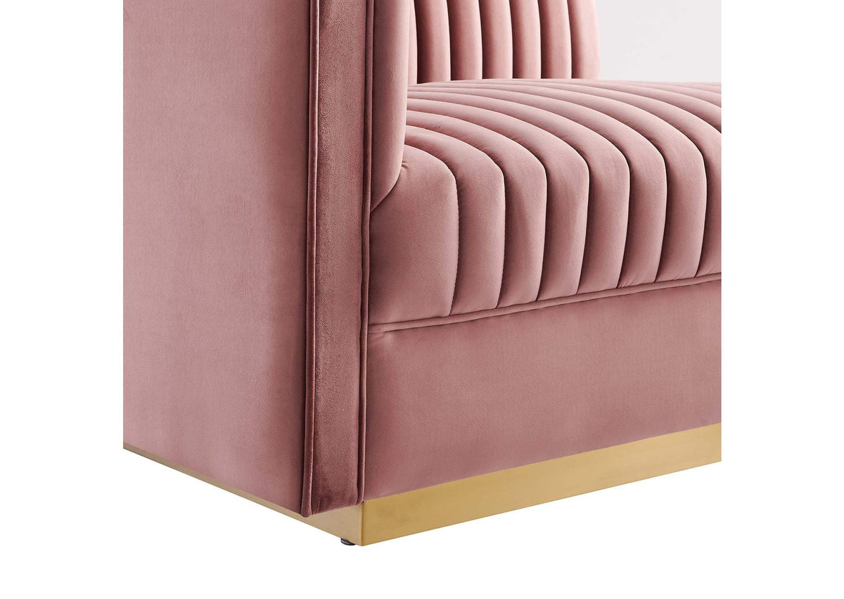 EEI-5824-DUS Sanguine Channel Tufted Performance Velvet Modular Sectional Sofa Loveseat By Modway