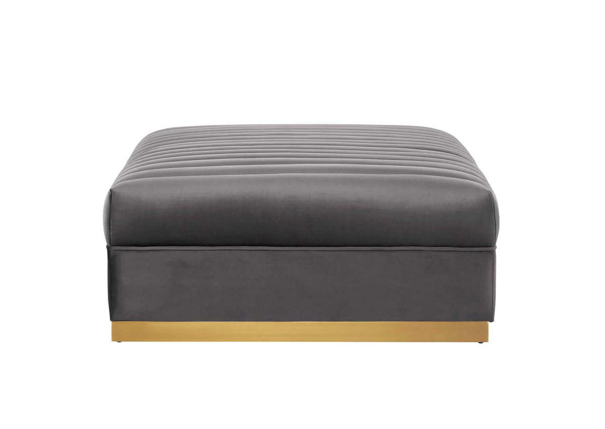 EEI-5826-GRY Sanguine 4-Piece Channel Tufted Performance Velvet Modular Sectional Sofa By Modway