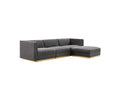 EEI-5826-GRY Sanguine 4-Piece Channel Tufted Performance Velvet Modular Sectional Sofa By Modway
