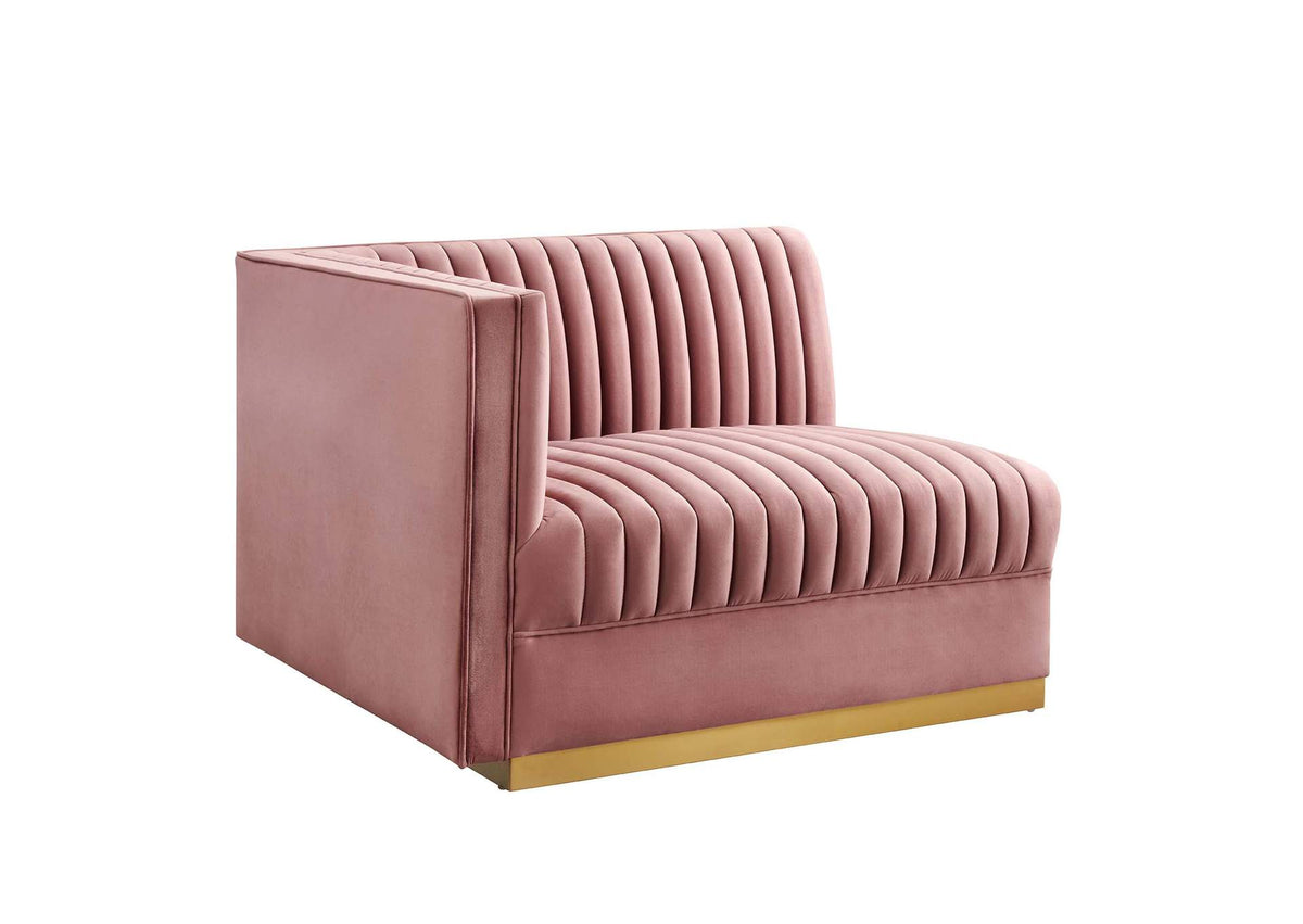 EEI-5827-DUS Sanguine Channel Tufted Performance Velvet 4-Seat Modular Sectional Sofa By Modway