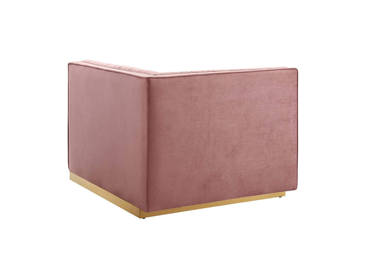 EEI-5827-DUS Sanguine Channel Tufted Performance Velvet 4-Seat Modular Sectional Sofa By Modway